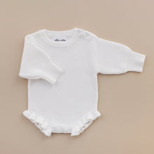 Load image into Gallery viewer, Ollie and Echo | Knitted Ruffle Frill Newborn Baby Romper