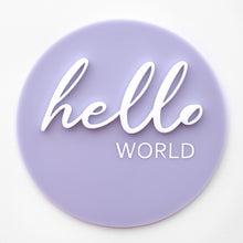 Load image into Gallery viewer, Ollie and Echo | Hello World Announcement Disc Violet