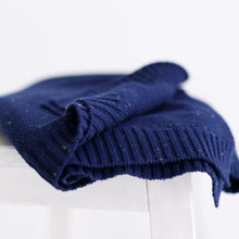Load image into Gallery viewer, Ollie and Echo | Navey Sprinkle Knitted Blanket