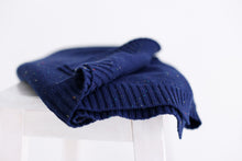 Load image into Gallery viewer, Ollie and Echo | Navy Sprinkle Knitted Blanket