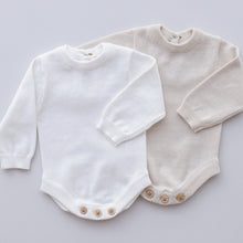 Load image into Gallery viewer, Ollie and Echo | Knitted Beige Romper