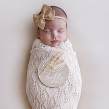 Load image into Gallery viewer, Ollie and Echo | Knitted White Baby Photography Blanket