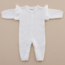 Load image into Gallery viewer, Ollie and Echo | Knitted Ruffle Frill  Newborn Romper
