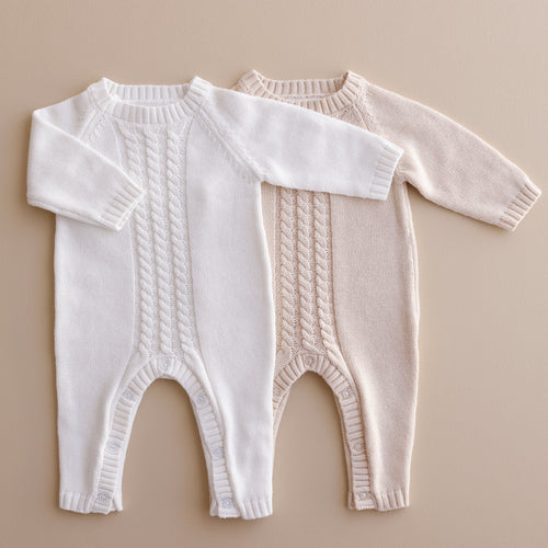 Ollie and Echo | Knitted Newborn Baby Romper