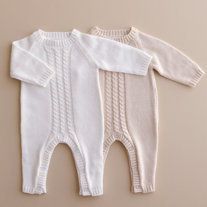 Ollie and Echo | Knitted Newborn Baby Romper