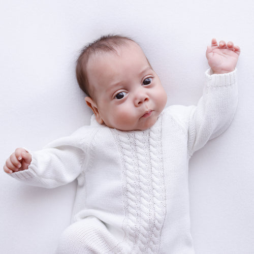 Ollie and Echo | Knitted Newborn Baby Romper