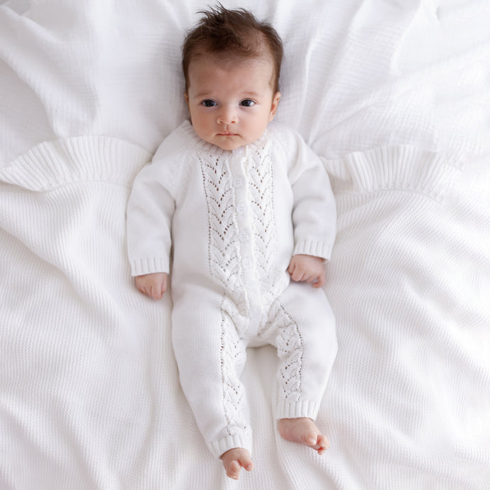 Ollie and Echo | Knitted Newborn Baby Romper