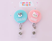 Load image into Gallery viewer, Cute Personalized Name Badge Reel - Custom Nurse Gift with Retractable Clip, Badge Holder for Lanyard
