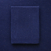 Load image into Gallery viewer, Ollie and Echo | Navy Sprinkle Knitted Blanket
