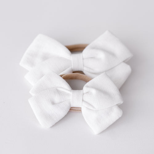 Ollie and Echo | Linen Baby Bow Headband