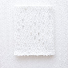 Load image into Gallery viewer, Ollie and Echo | Knitted White Baby Photography Blanket
