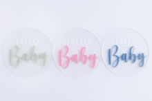 Load image into Gallery viewer, Ollie and Echo |  Hello Baby Announcement Plaque Pink
