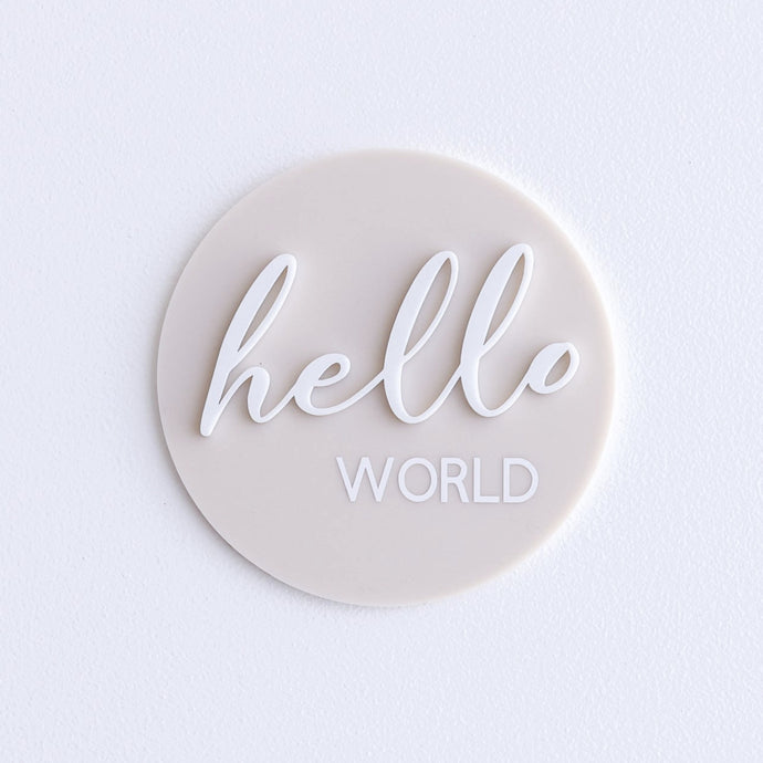 Ollie and Echo | Hello World Announcement Disc Beige