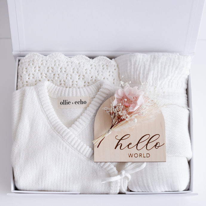 Knitted Baby Gift Box Milk