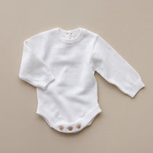 Load image into Gallery viewer, Ollie and Echo | Knitted White Romper
