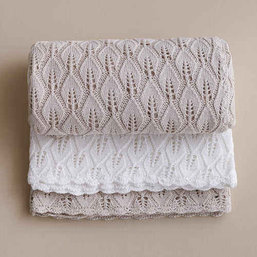 Ollie and Echo | Knitted White Baby Photography Blanket