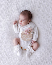 Load image into Gallery viewer, Knitted Leaf Romper Beige
