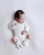 Load image into Gallery viewer, Ollie and Echo | White Knitted Crossover Romper
