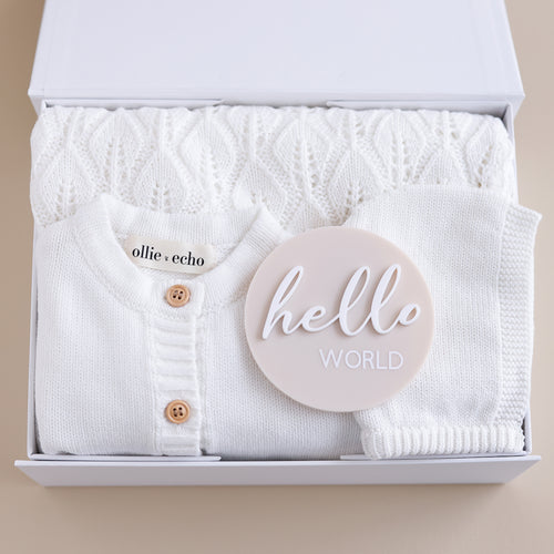 Ollie and Echo | Gift Box White Romper Heirloom