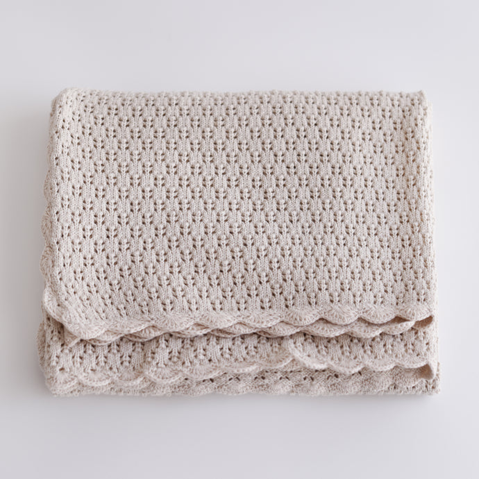 Ollie and Echo | Knitted Baby Blanket Beige