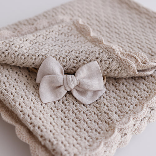 Ollie and Echo | Knitted Baby Blanket Beige