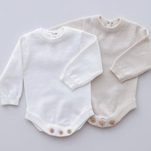 Load image into Gallery viewer, Ollie and Echo | Knitted Beige Romper
