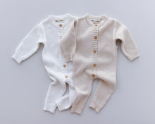 Load image into Gallery viewer, Ollie and Echo | Knitted White Romper
