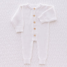 Load image into Gallery viewer, Ollie and Echo | White Knitted Baby Romper
